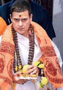 Image result for rahul gandhi in temple dress
